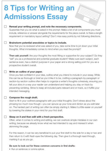 how to write a graduate school admissions essay
